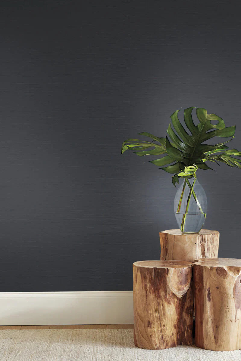 Grasscloth Wallpaper - Black