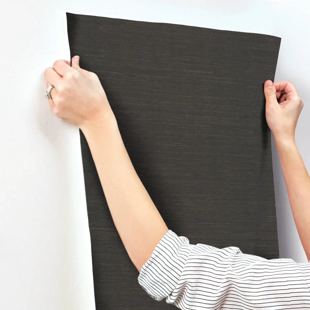 Grasscloth Wallpaper - Black