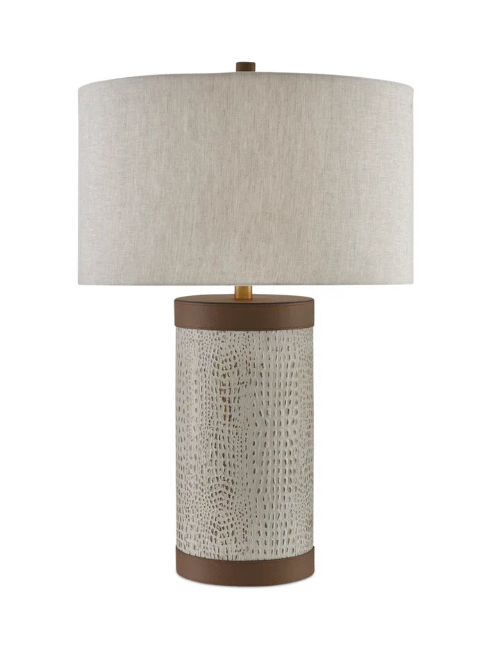 Crocodile Baptiste Table Lamp – Western Elegance in Leather
