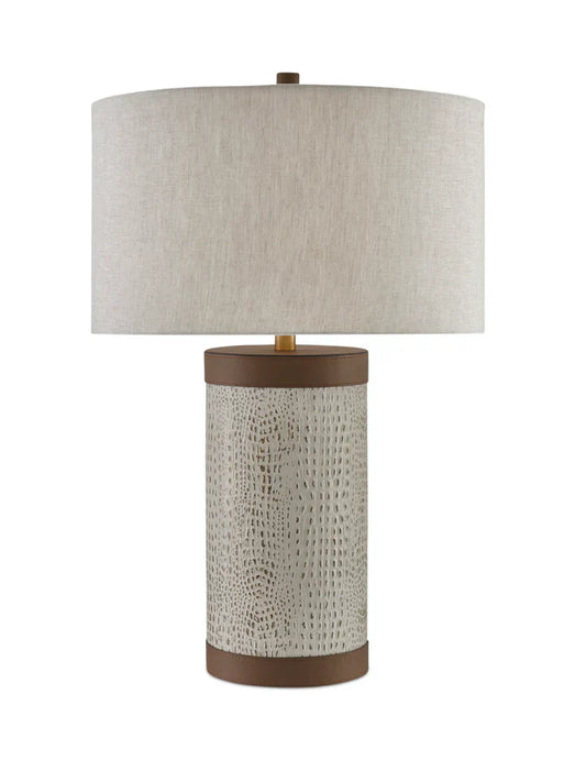 Crocodile Baptiste Table Lamp – Western Elegance in Leather