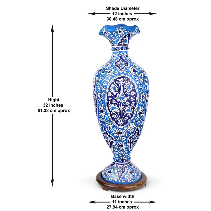 Illimunated Vase Camel Skin Floor Lamp