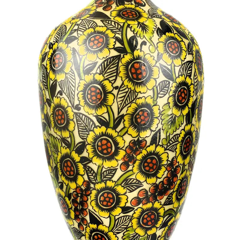 Illimunated Vase Camel Skin Floor Corner Lamp