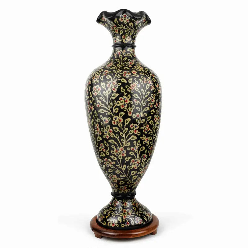 Illimunated Vase Camel Skin Floor Corner Lamp