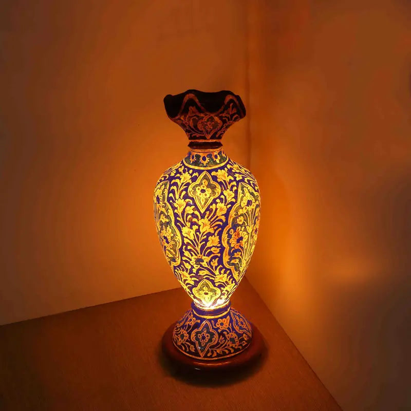 Illimunated Vase Camel Skin Ambiance Floor Lamp