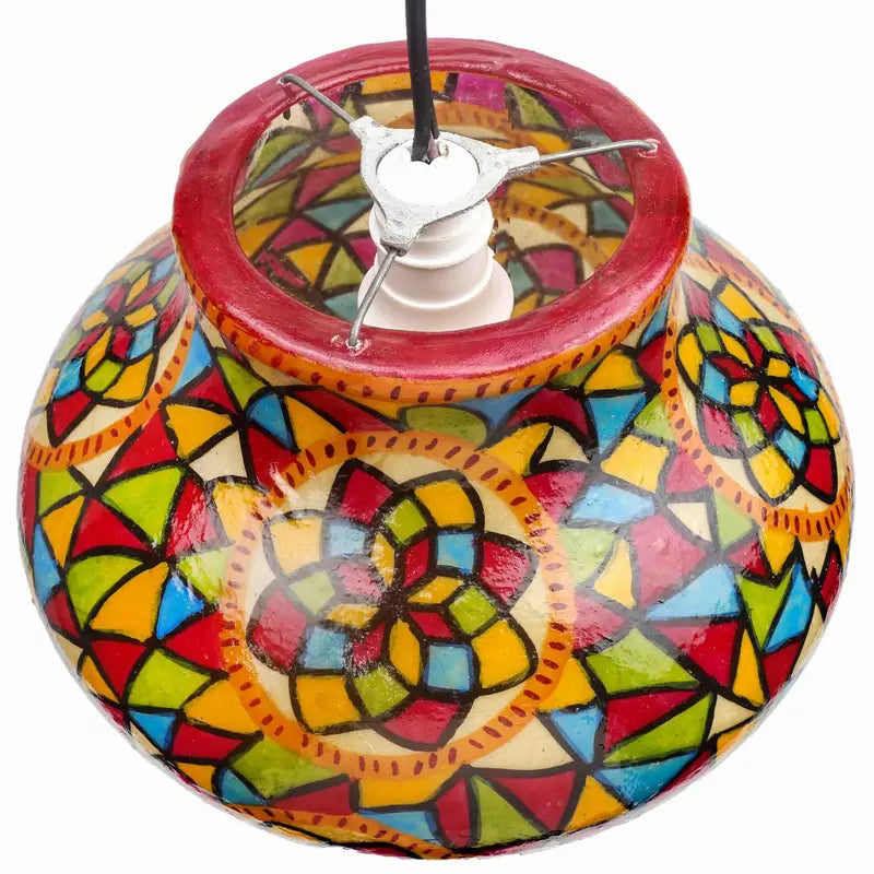 Pendant Ceiling Lamp Aesthically Handpainted on Camel Skin