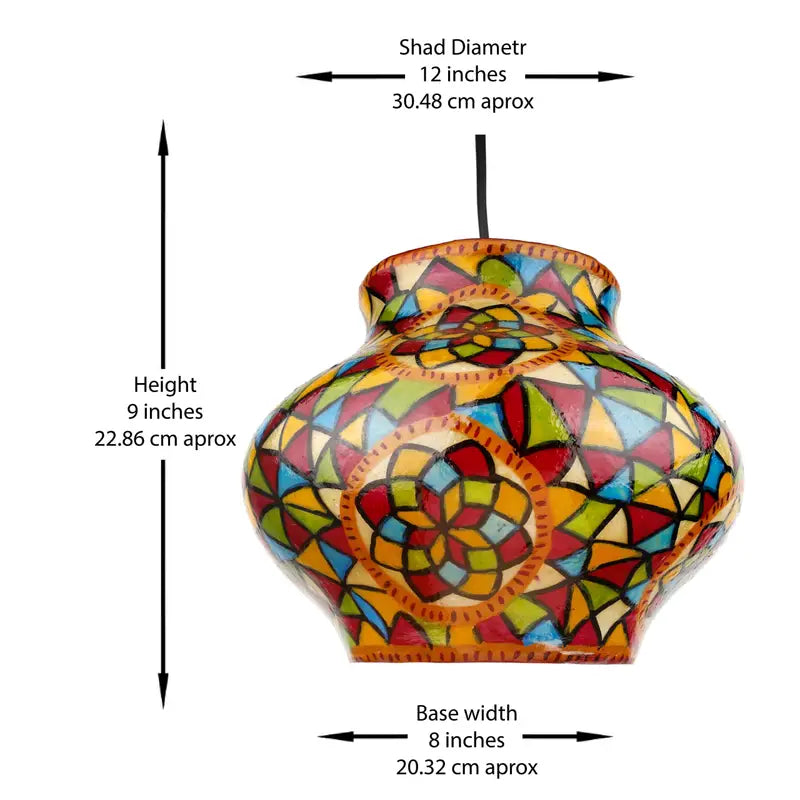 Pendant Ceiling Lamp Aesthically Handpainted on Camel Skin