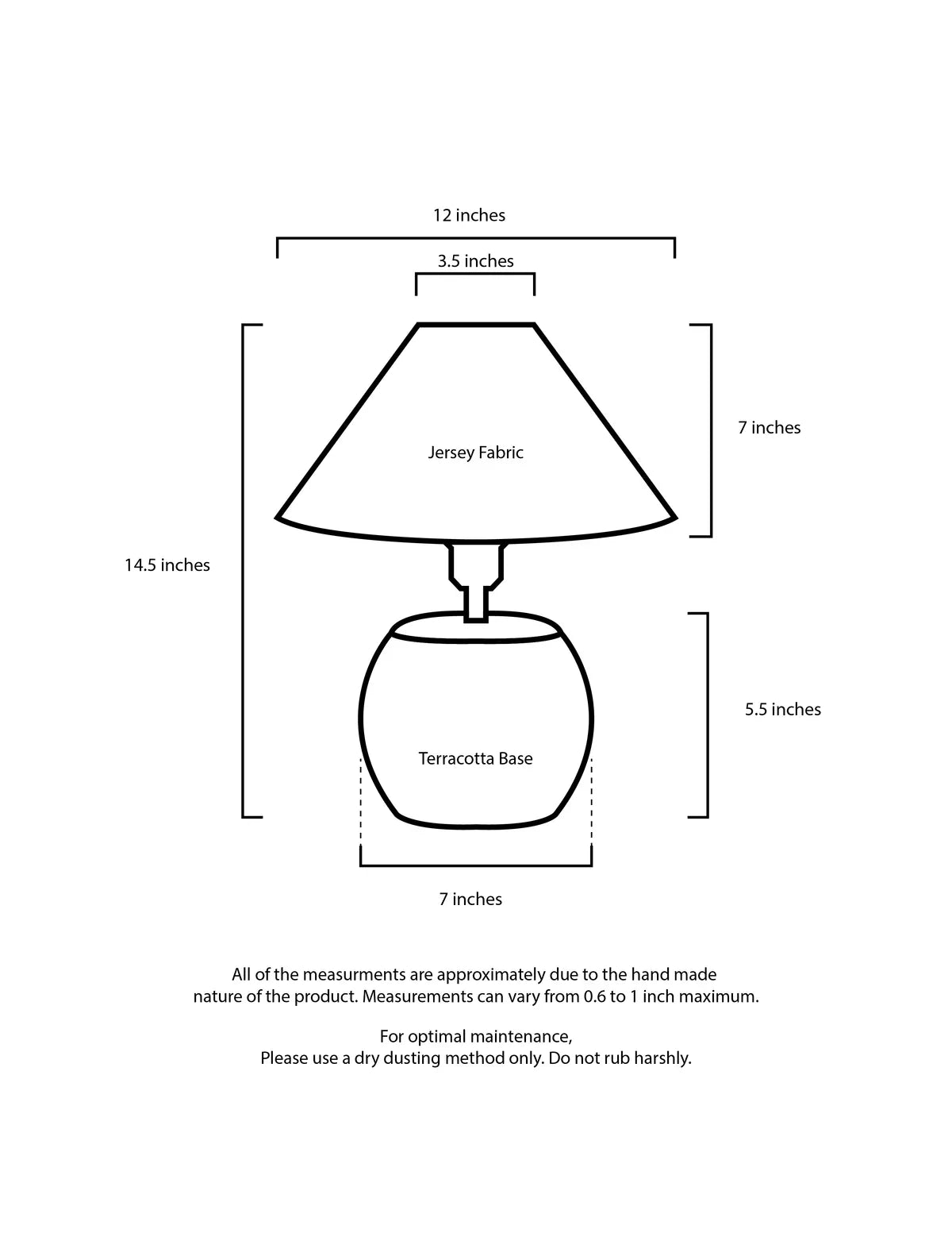 Mini Orb’ Lamp – Sleek Black Terracotta with Cream Shade (14.5")