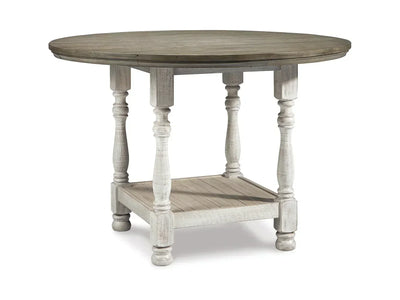 Havalance Round Counter Height Dining Table – Farmhouse Two-Tone Wood Table for 4