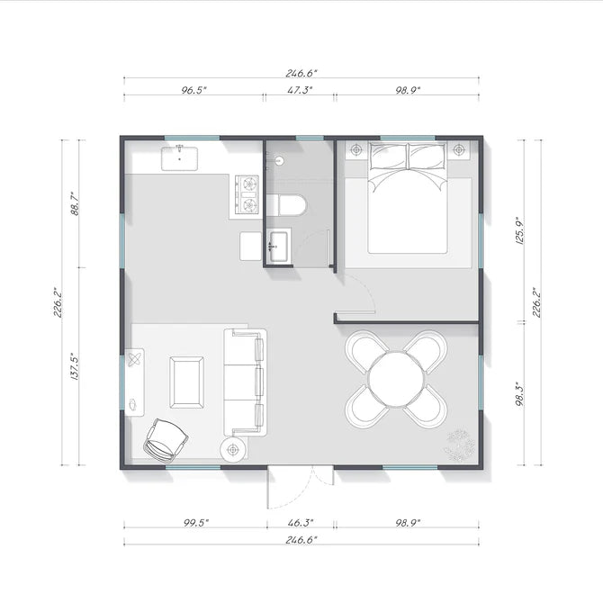Modern 20ft 2-Bedroom Folding House — Portable Prefab Container Home