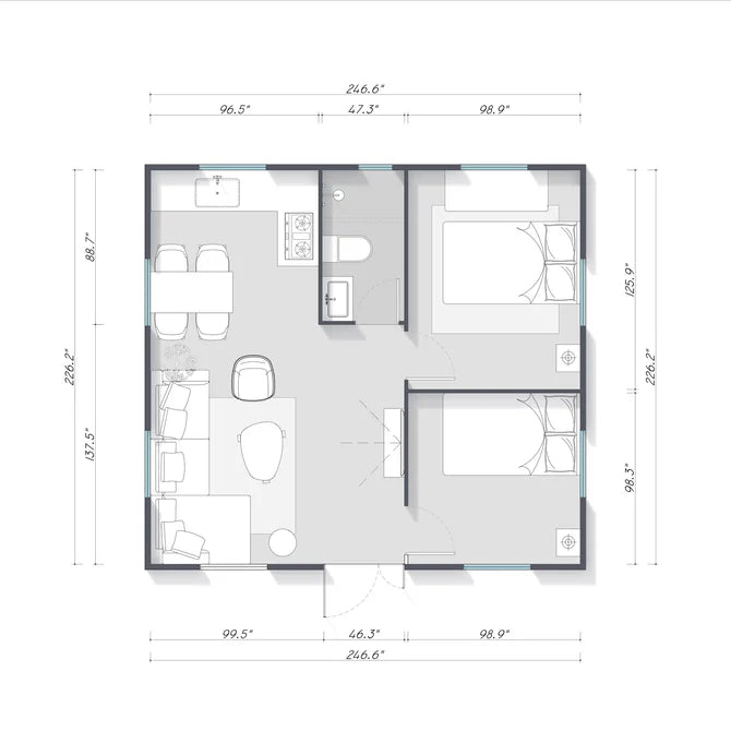 Modern 20ft Foldable Mobile Home with Full Kitchen & Bathroom