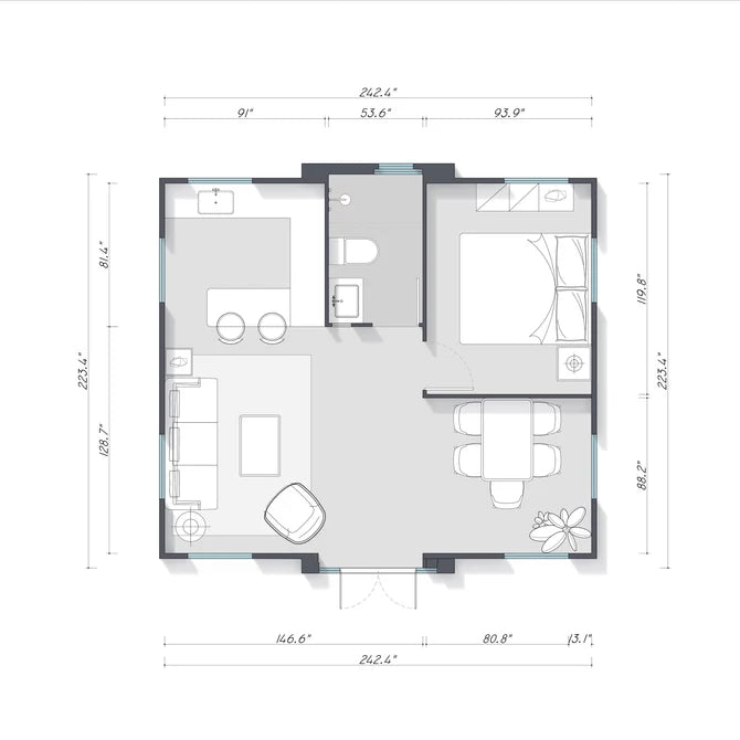 20ft Foldable 1-Bedroom Container Home — Portable Modular Prefab House