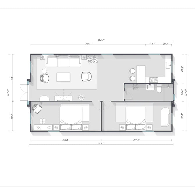 Foldable 40ft 2 Bedroom Mobile Home, Modular Prefab House