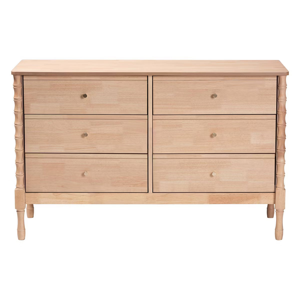 Laurent Dresser 6 Drawer Bedroom Organizer Beech Brown