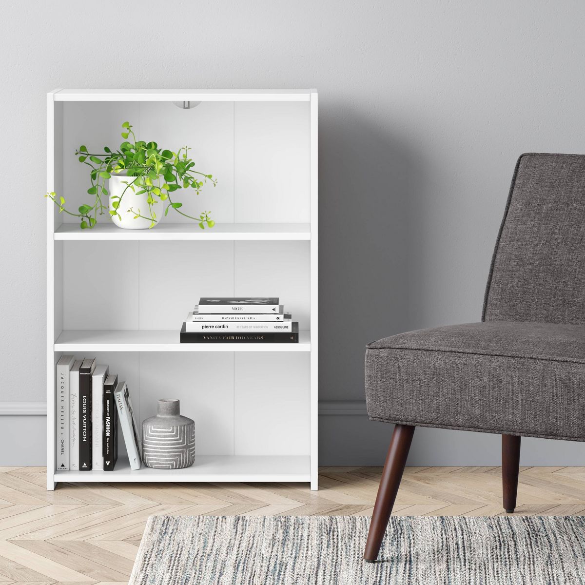 3 Shelf Dorm Bookcase White - Room Essentials