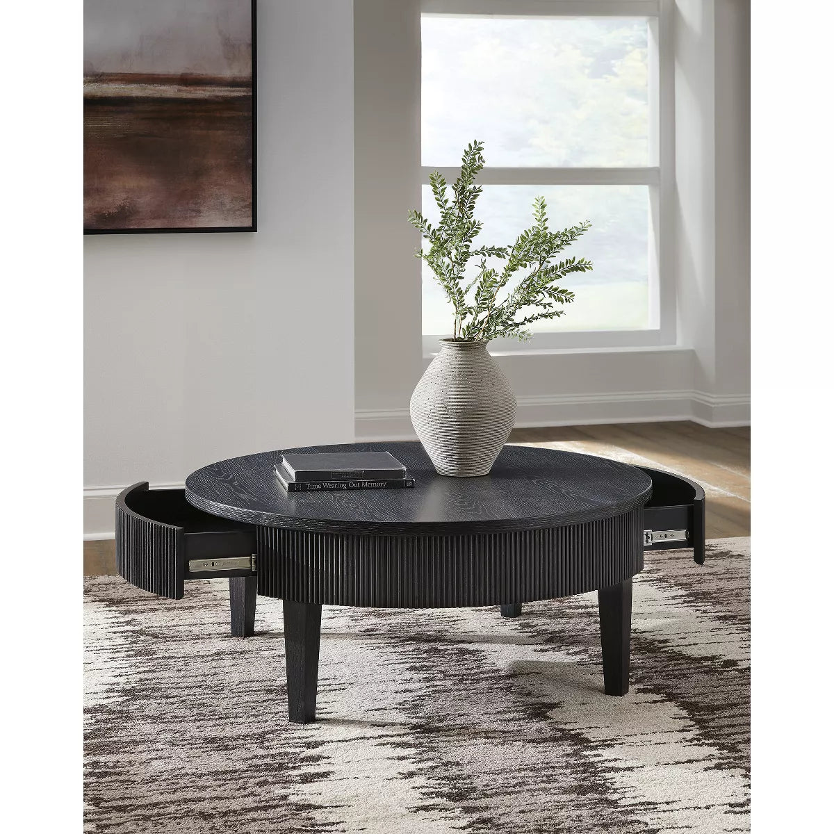 Round Coffee Table with Storage