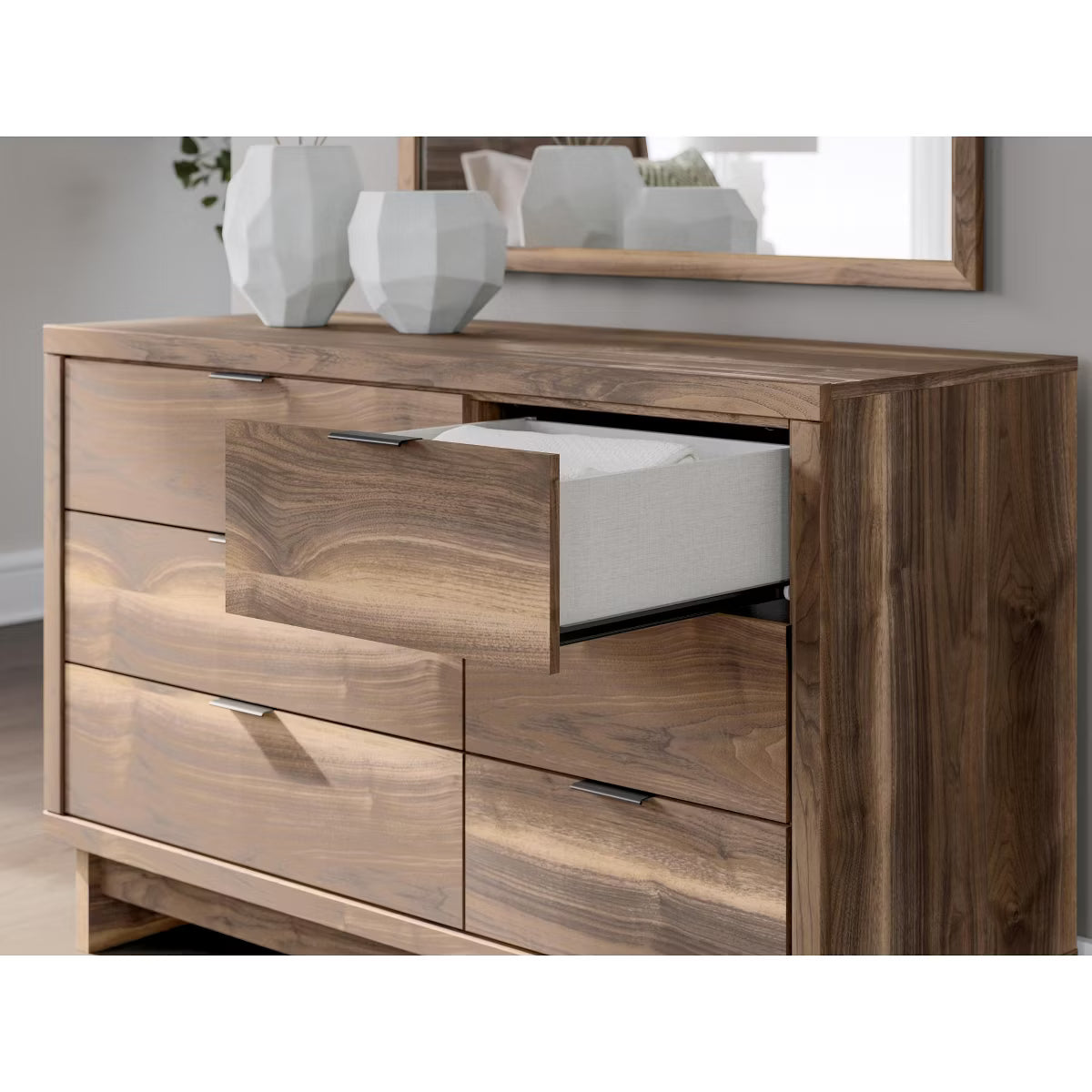 Darcalli Modern 6-Drawer Dresser - Mid-Century Style Storage Chest