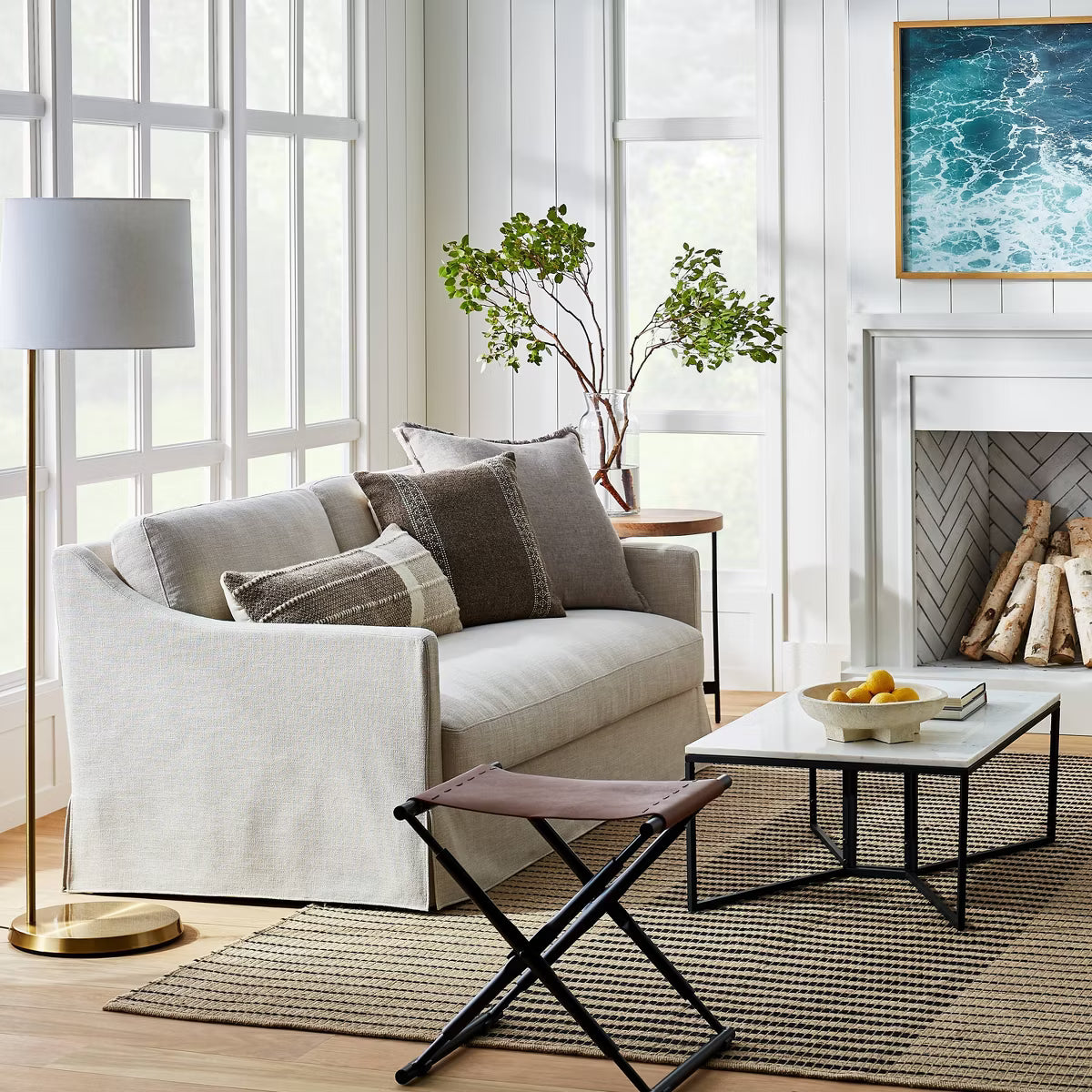 Vivian Park Upholstered Sofa Cream - Threshold™ designed with Studio McGee