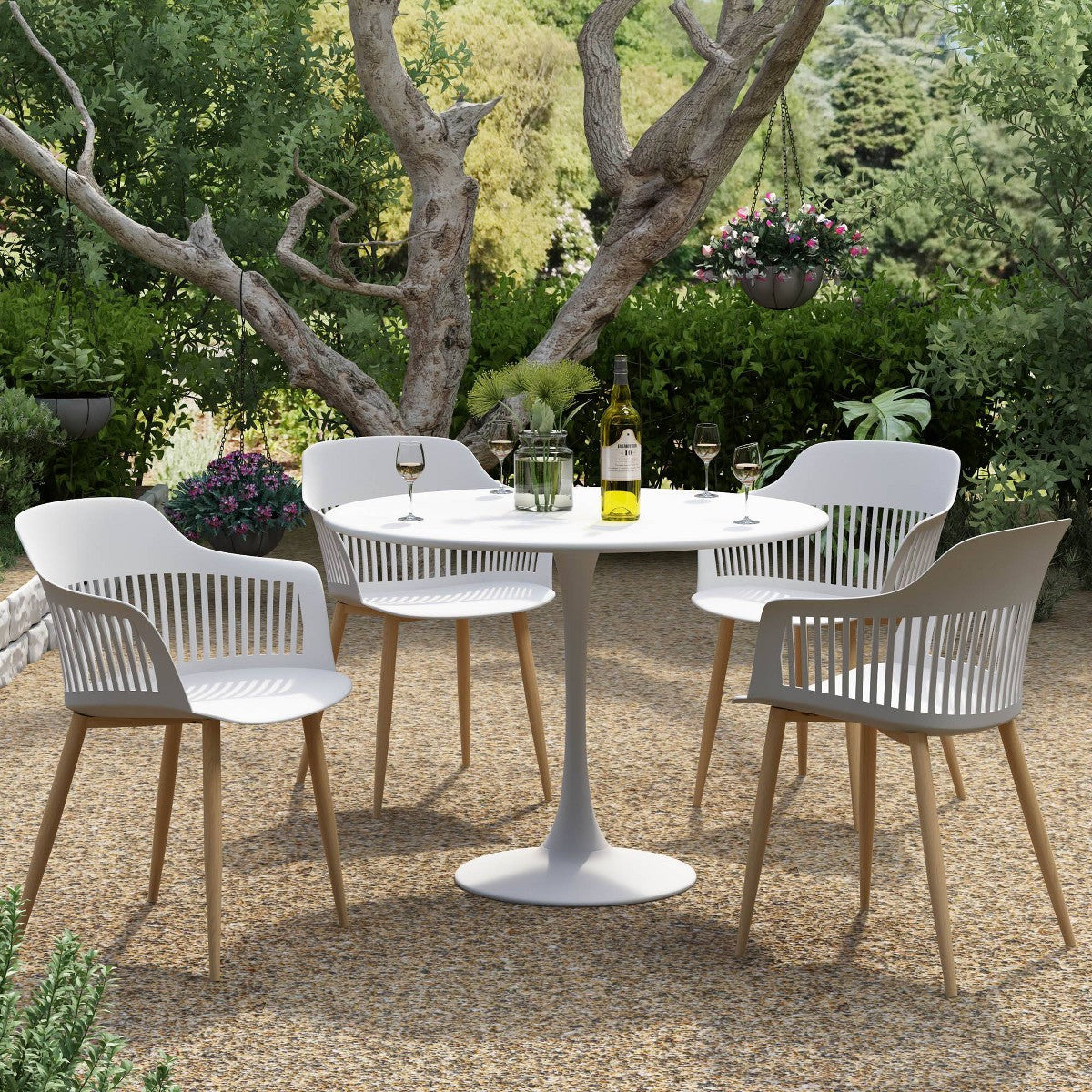 Kurv Round Bistro Dining Table White