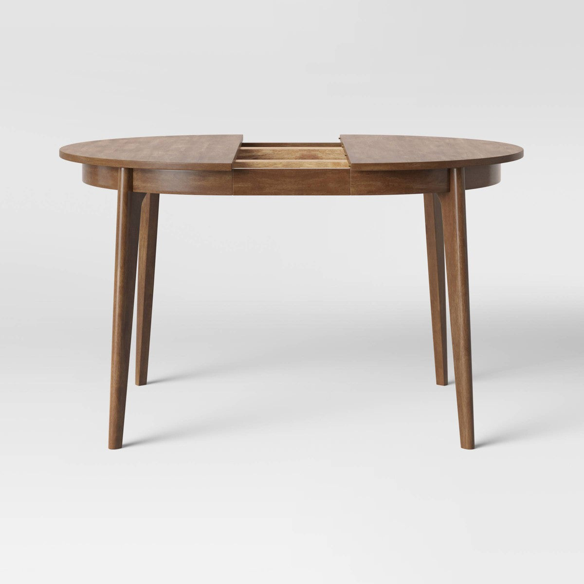 Astrid Mid-Century Round Extendable Dining Table Brown