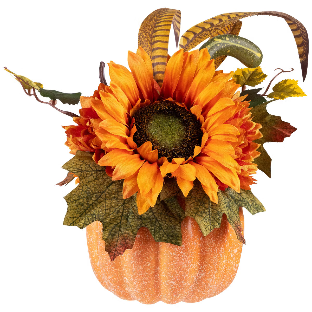 Sunflower and Gourds in Pumpkin Fall Harvest Pumpkin Flower