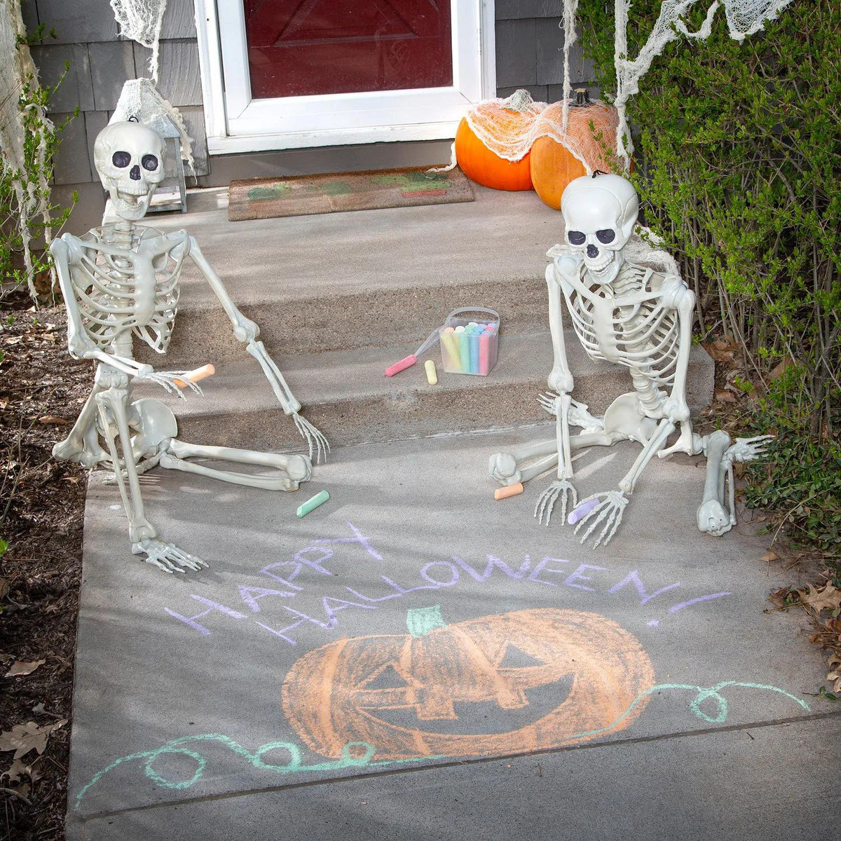 Skeleton Sidewalk Art Halloween Decorating Kit - 22 pc - image 1
