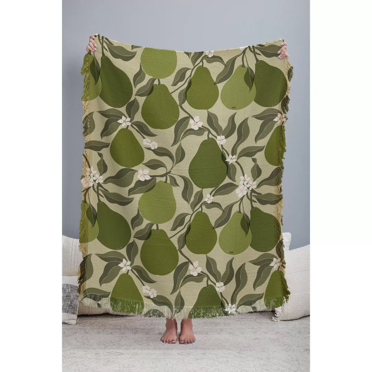 Abstract Pears Woven Throw Blanket