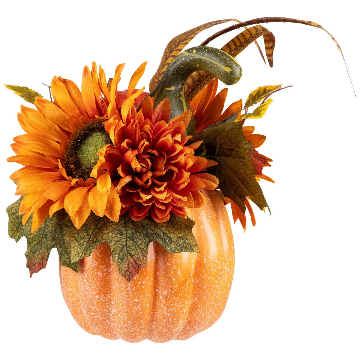 Sunflower and Gourds in Pumpkin Fall Harvest Pumpkin Flower