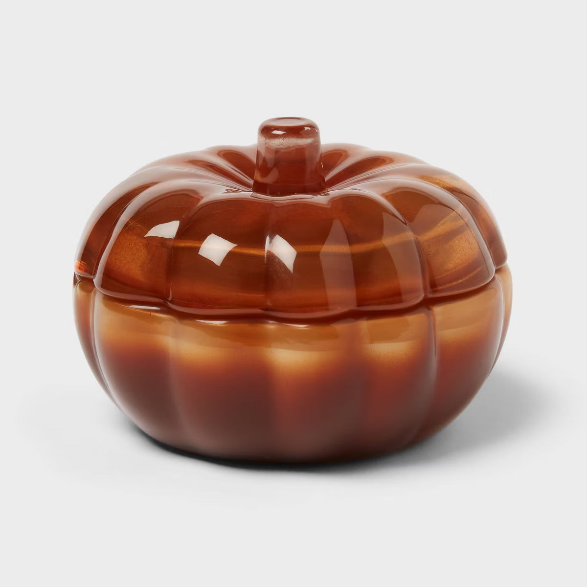 Lidded Glass Pumpkin Jar Candle Pumpkin Bourbon