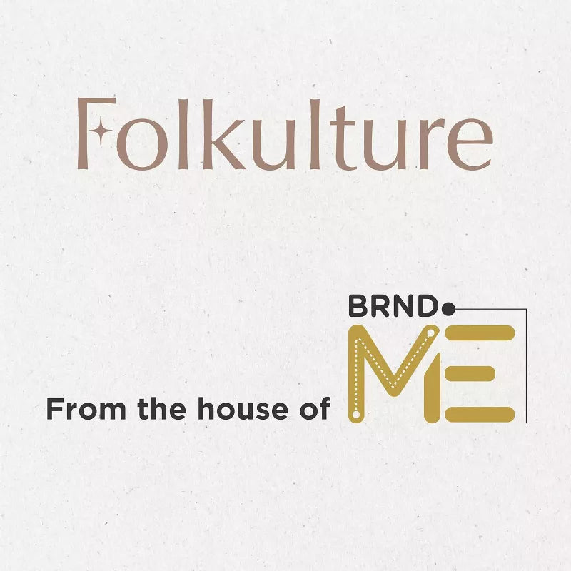 Folkulture logo with 'BRND ME' on a textured beige background