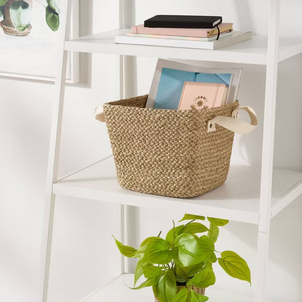 Braided Seagrass Rectangular Basket