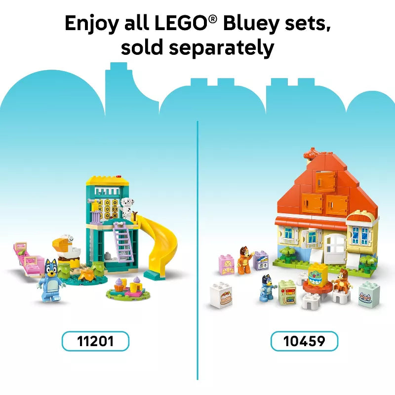 LEGO DUPLO Bluey Ice Cream Trip with Dad Building Set 10458 – Toddler Educational Pretend Play Toy with Figures and Vehicle (22 Pieces)