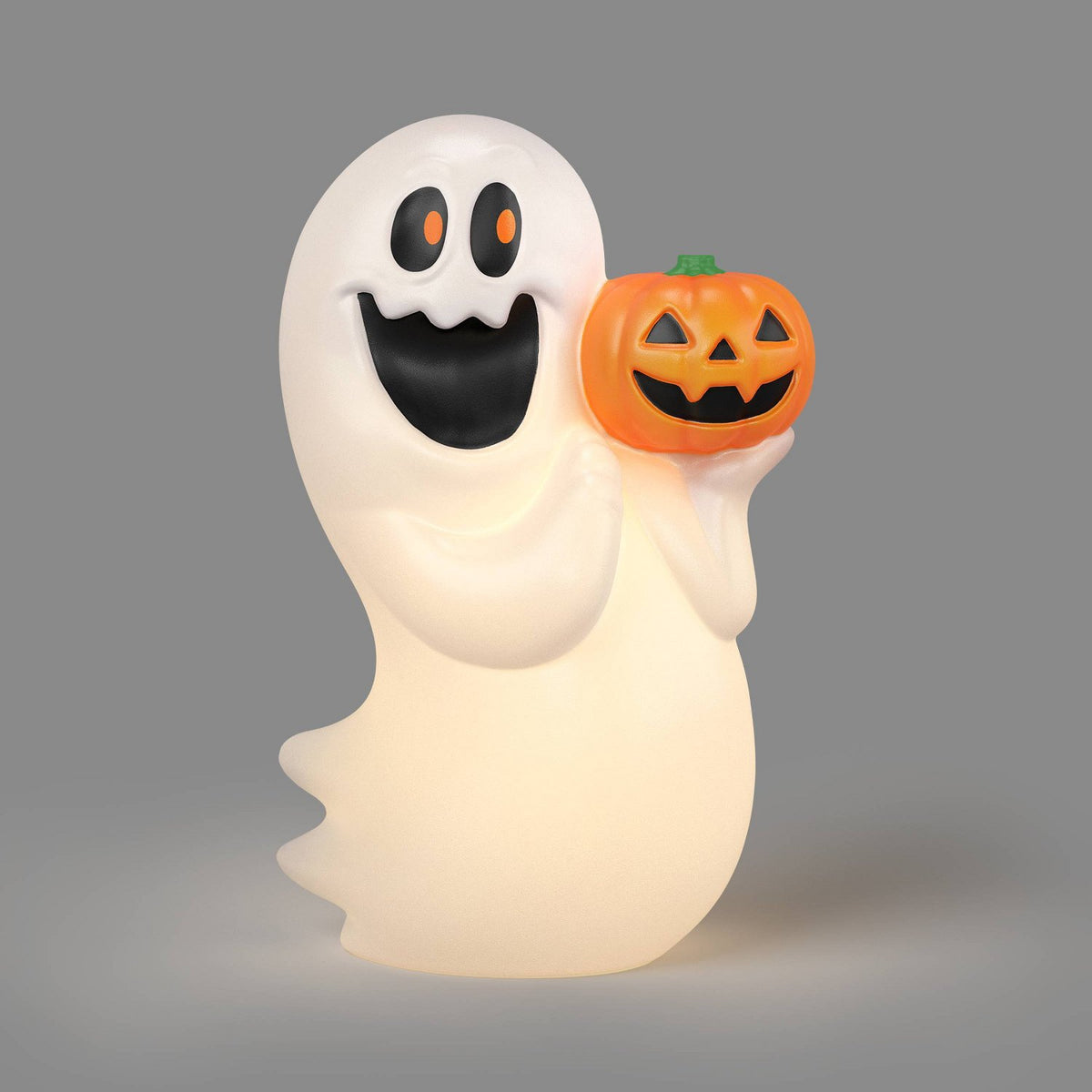 17.9 Inch Ghost with Jack-O'-Lantern Blow Mold Halloween Prop, White - Halloween decor