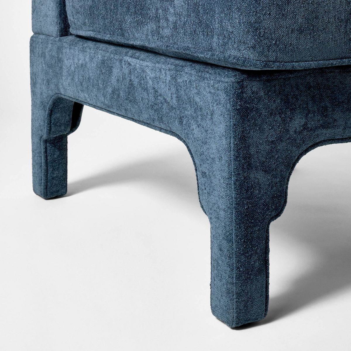 Vintage Inspired Slipper Accent Chair with Detailed Cutout Textured Velvet