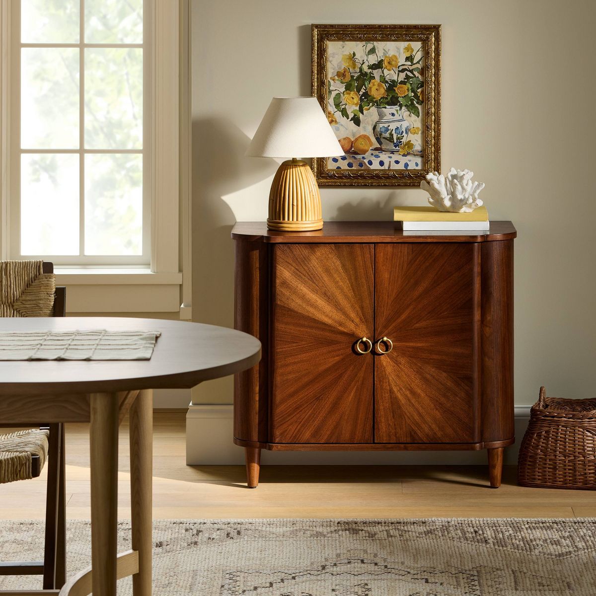 Nephi Two Door Cabinet Walnut Brown Wood Veneer