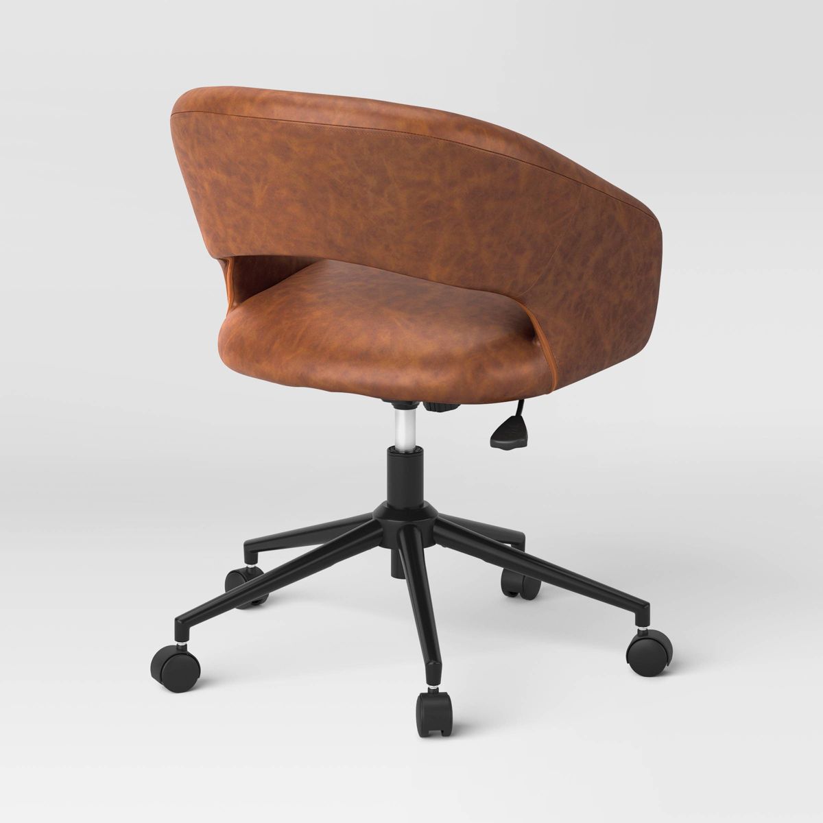 Rolling Swivel Barrel Back Office Chair Walnut Brown - Room Essentials