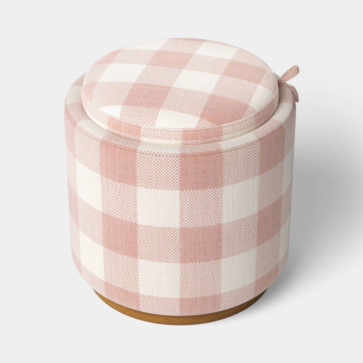 Round Upholstered Storage Ottoman Pink - Room Essentials