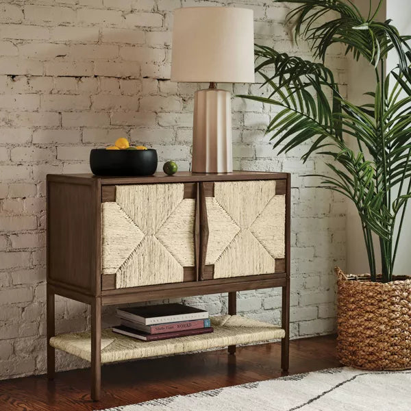 Woven Brown Accent Table