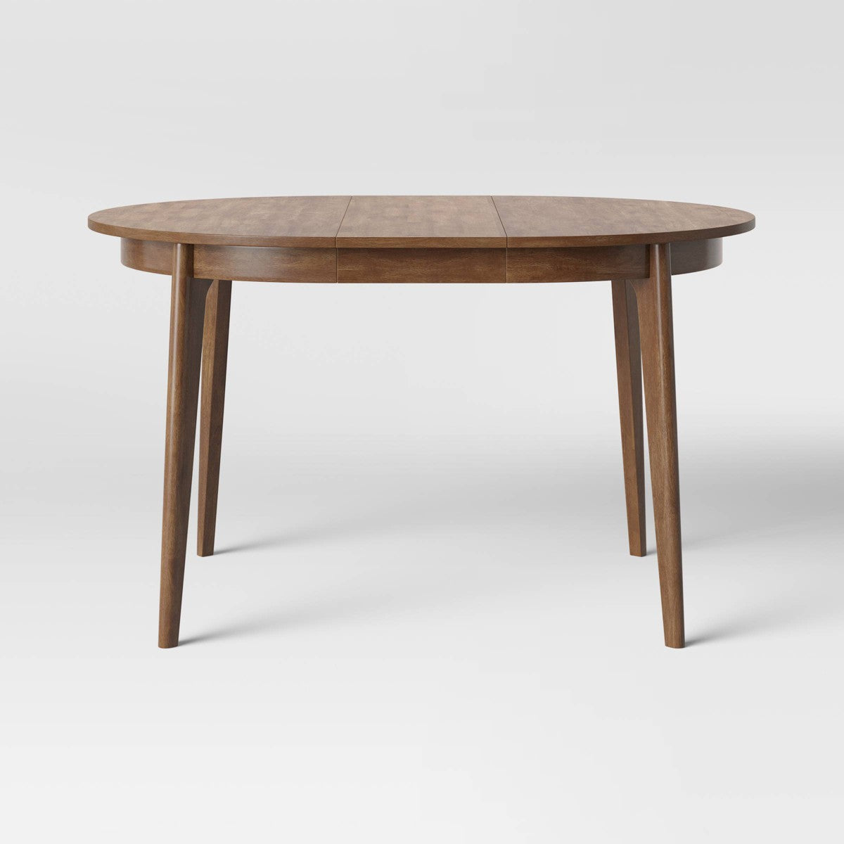 Astrid Mid-Century Round Extendable Dining Table Brown