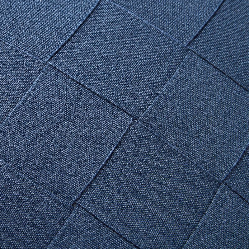 Navy Basket Weave Square Throw Pillow