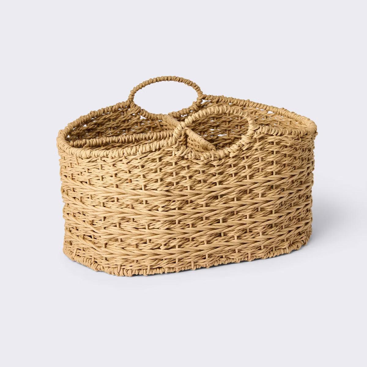 Woven Diaper Caddy with Dividers