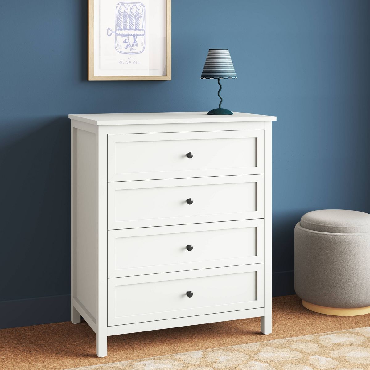 Traditional 4 Drawer Dresser Classic White