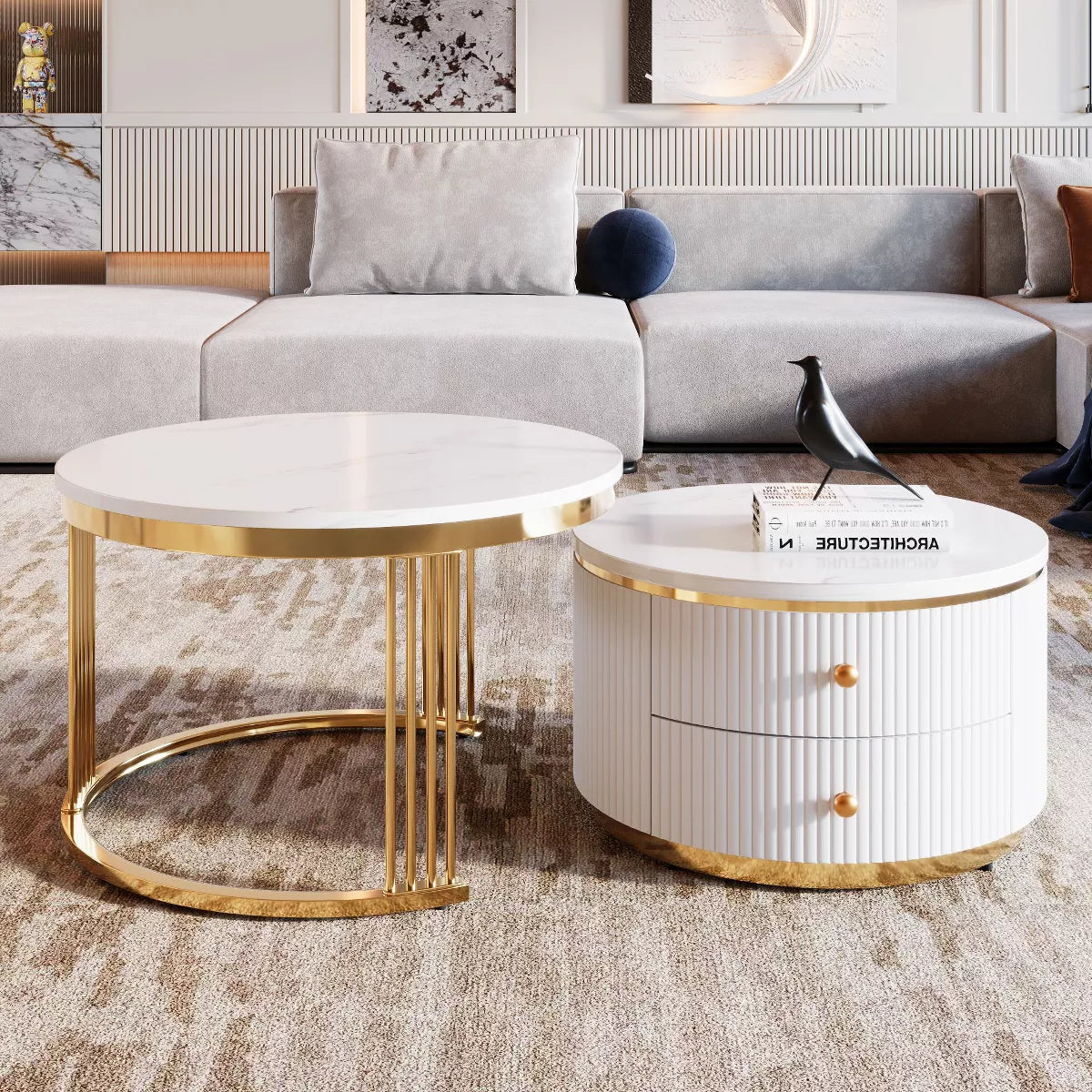 Coffee Table with 2 Drawers