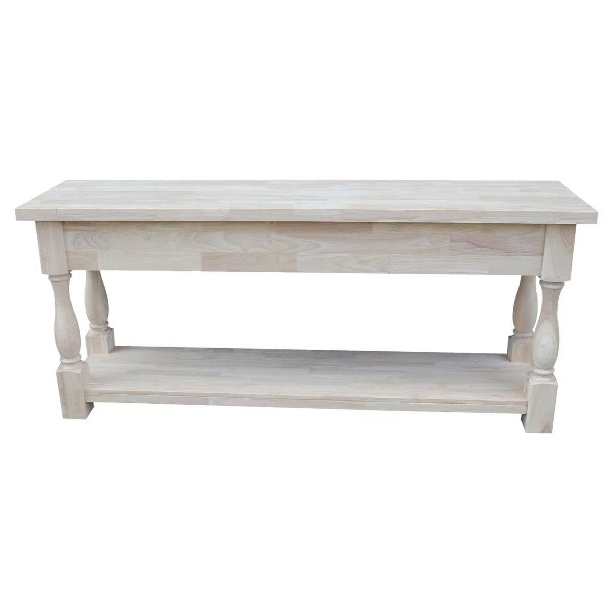 Tuscan Console Table - Unfinished - International Concepts: Solid Wood, Traditional Style, Parawood, 1 of 10"