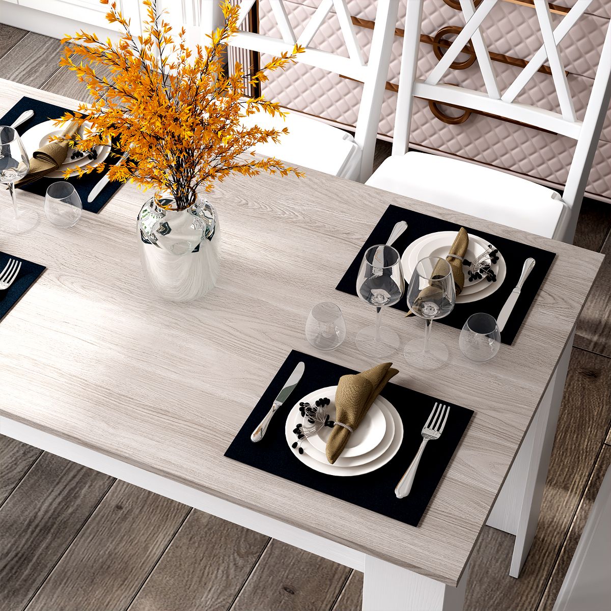Costway Dining Table 47 Inch Light Gray