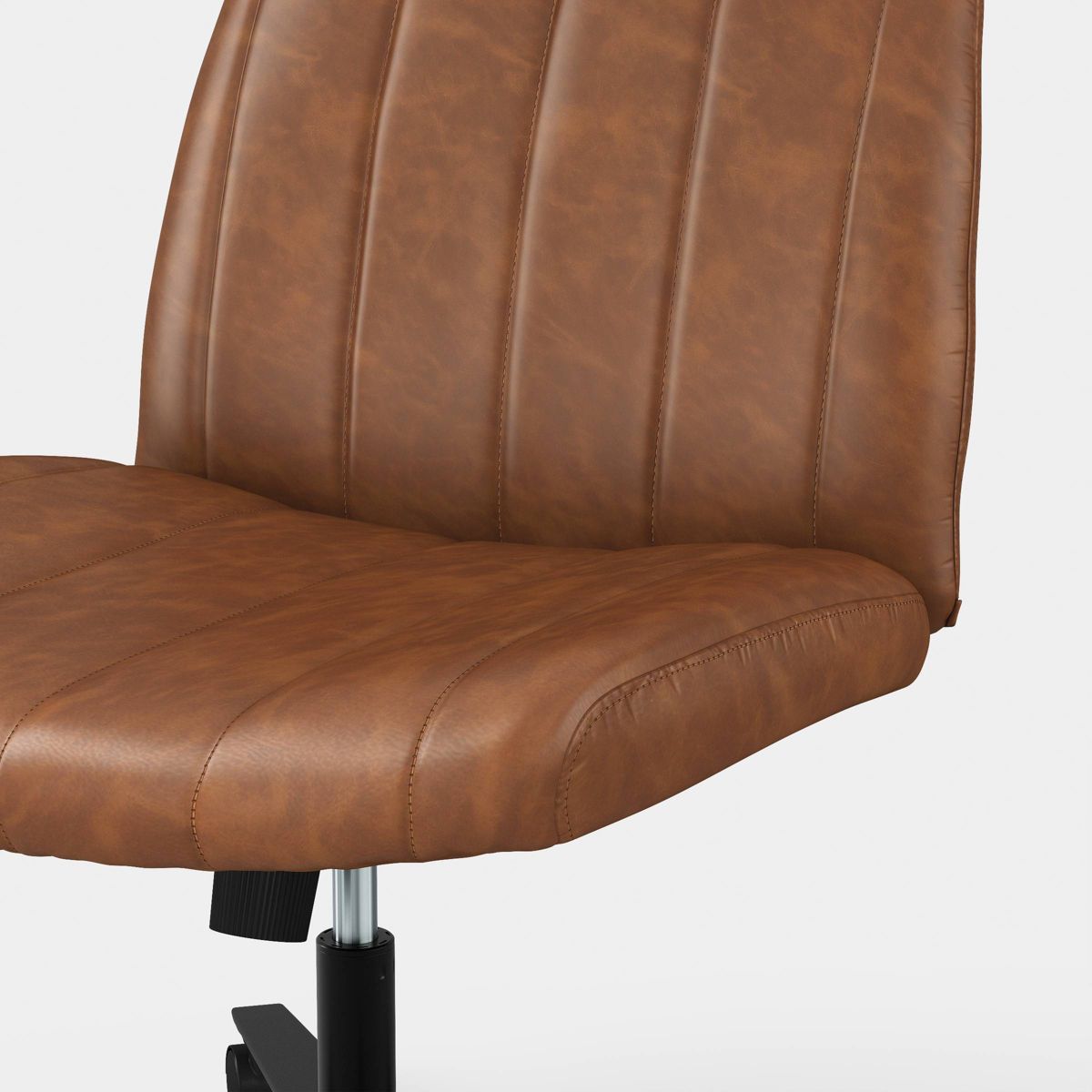 Upholstered Criss Cross Armless Office Chair Brown - Room Essentials