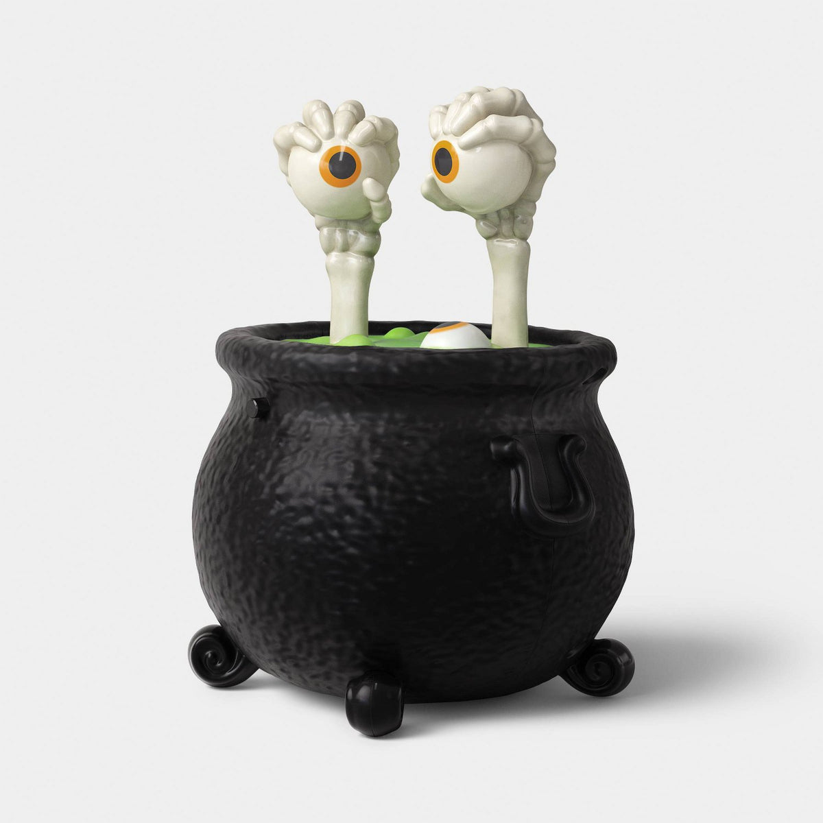 7.3 Inch Peeking Cauldron with Animated Skeleton Hands - image 3