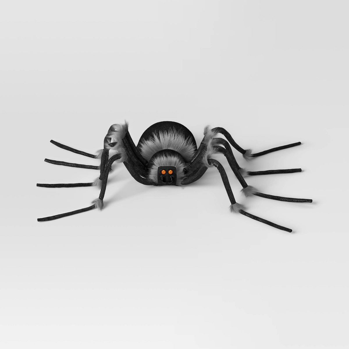 6 Foot XL Plush Spider with Jewel Eyes Halloween Prop, Black - Halloween decor