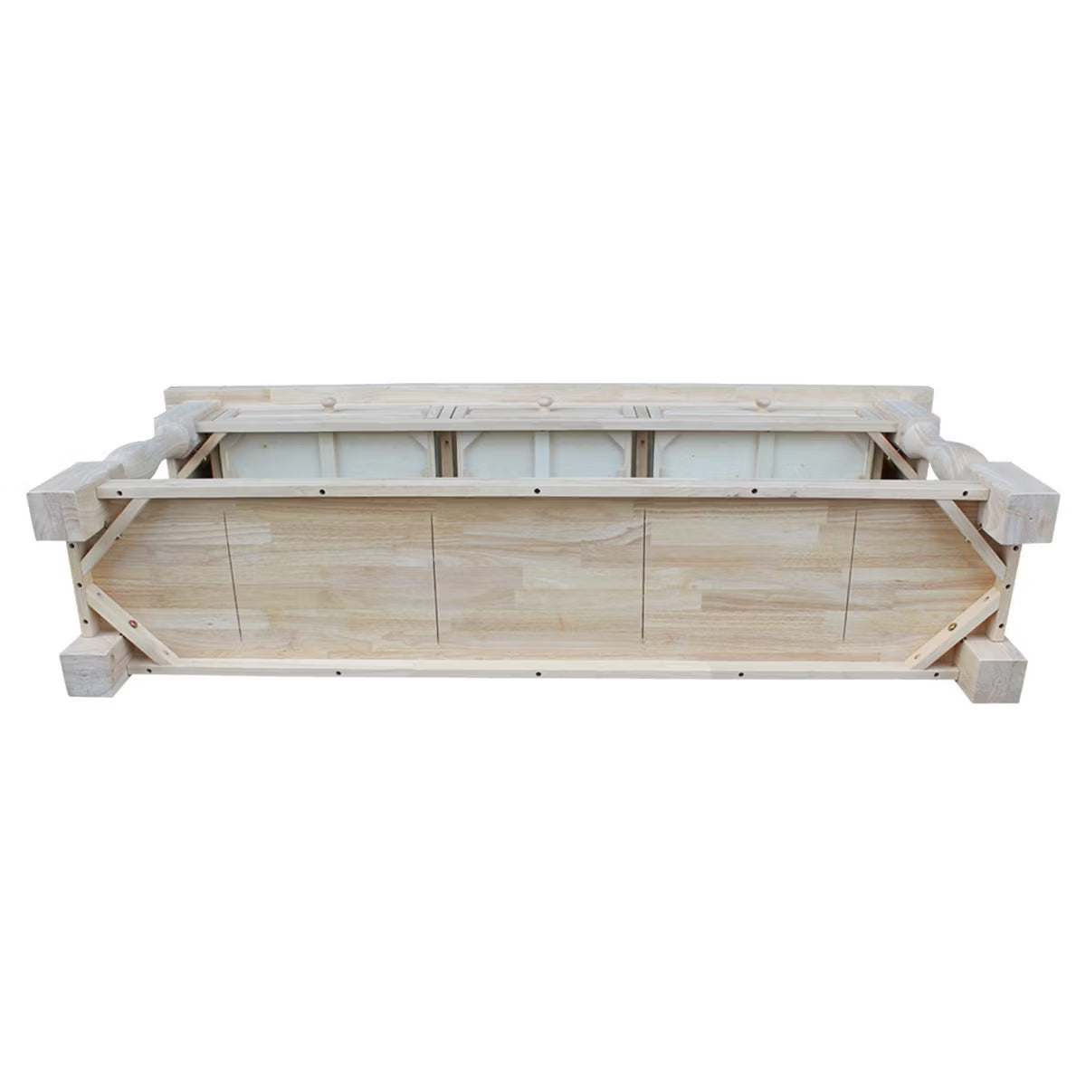 Tuscan Console Table - Unfinished - International Concepts: Solid Wood, Traditional Style, Parawood, 1 of 10"