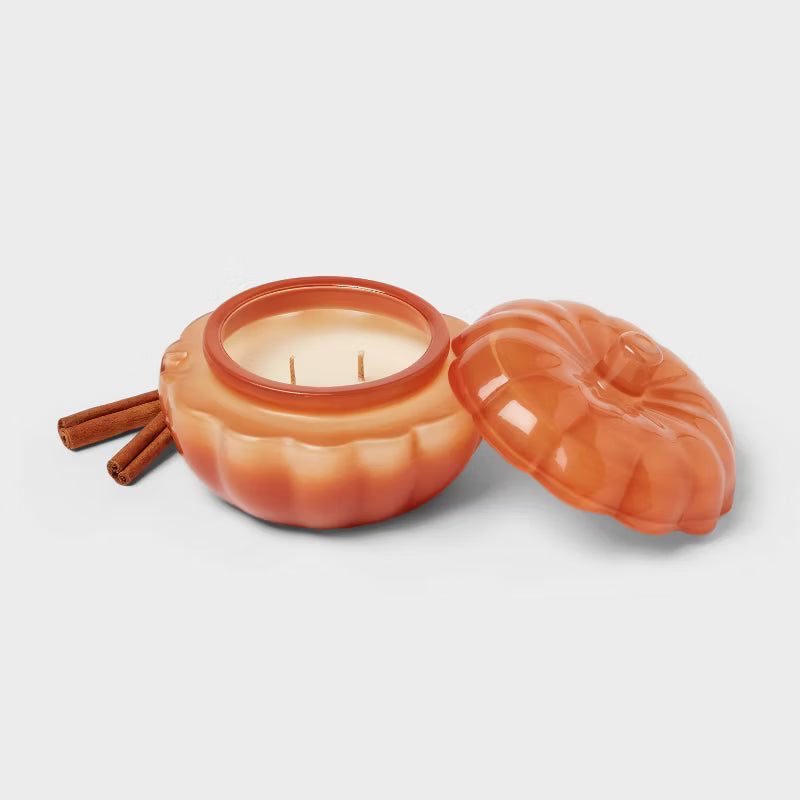 Lidded Glass Pumpkin Jar Candle Pumpkin Spice Cupcakes