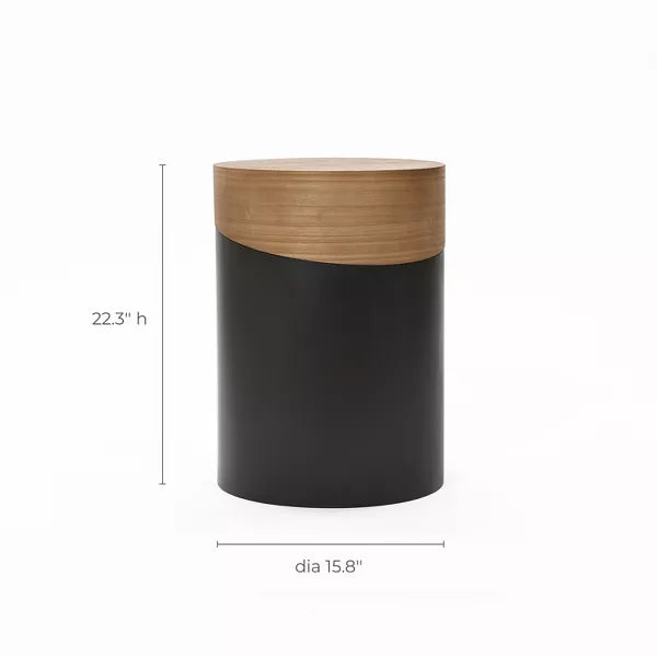 Natural Wood Metal Round